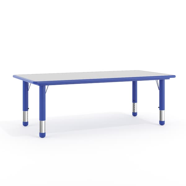 Flash Furniture Rectangle Preschool Table, Bl, 23.625" W x 47.25" L, Plastic, Steel, Blue YU-YCY-060-RECT-TBL-BLUE-GG - main
